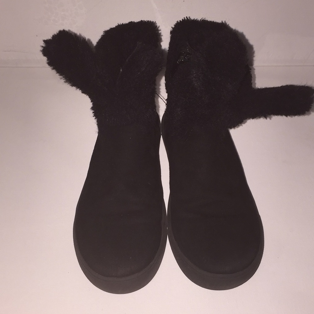 Brash Black High Top Bunny Booties